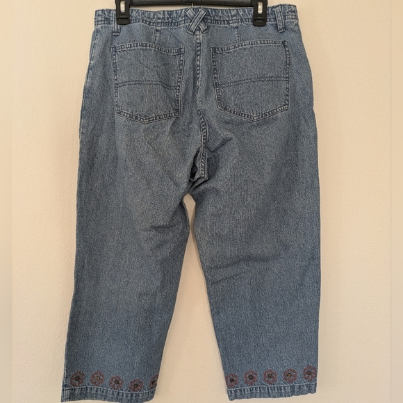 Christopher&Banks Y2K Jeans Embroidered Floral Accent Straight Leg Women's sz 10 - Picture 5 of 9